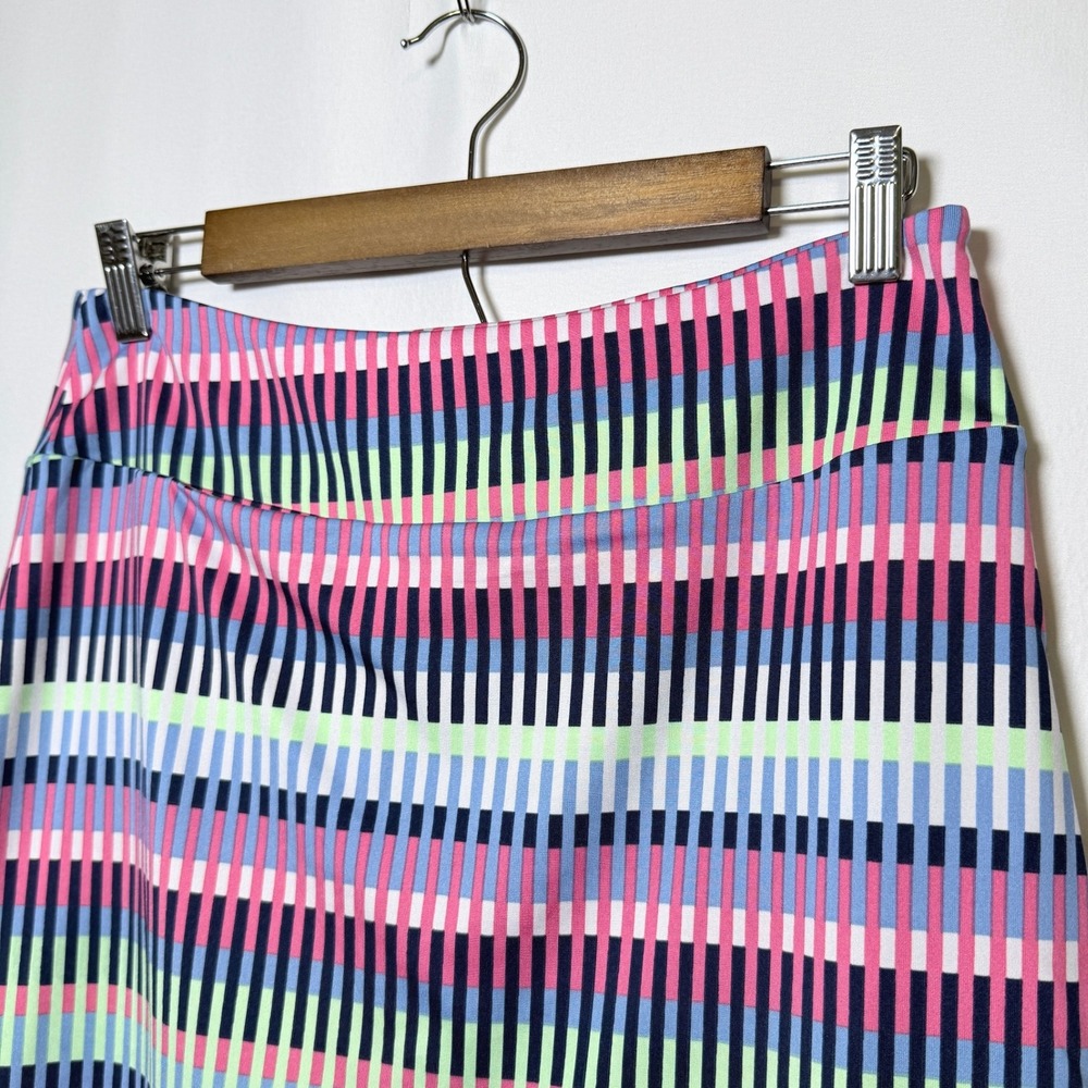 Golftini Tutti Frutti Golf Skort Pink Blue Geometric Ruffle Hem Skirt Medium